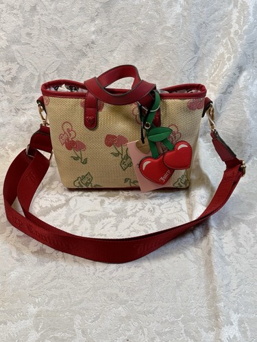 Juicy Couture Juicy Paradise Mini Bag Natural Multi Cherry Print Red Trim