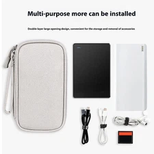 Large Capacity Power Bank Storage Bag Multi-purpose Carrying Case Zipper Closure