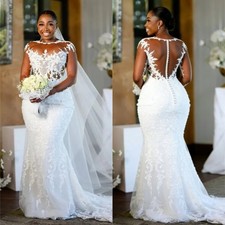 Luxury Mermaid Wedding Dresses for Bride African Appliques Long Sleeves Bridal