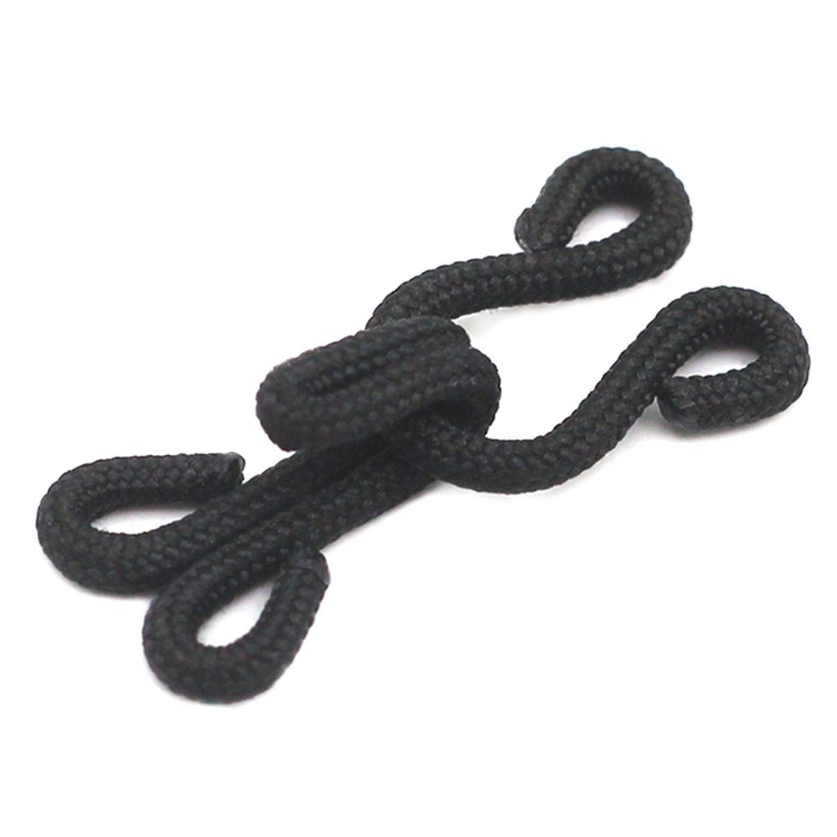10 Sets Fabric Covered Hook and Eye Closures Bra Fasteners Black Sew on Fur/Coat