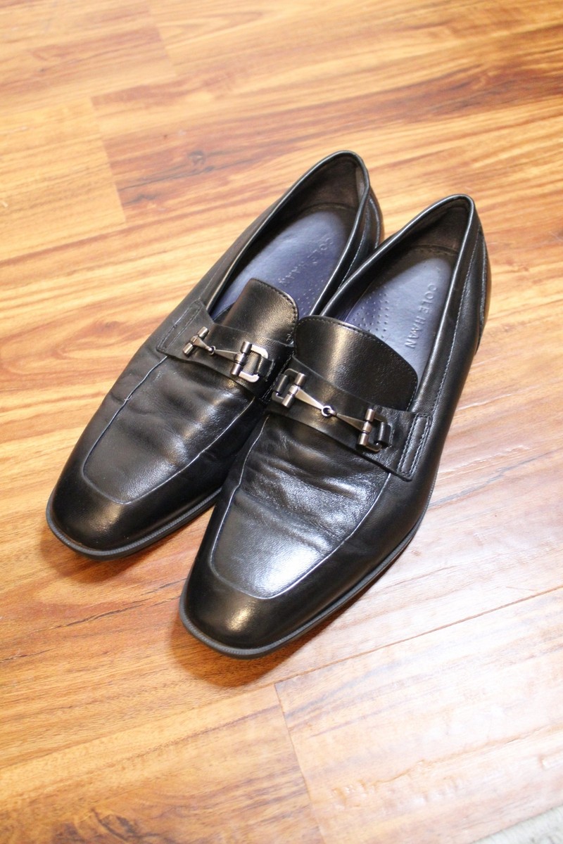 Cole Haan Black Leather Slip On Shoes Size 9 | eBay