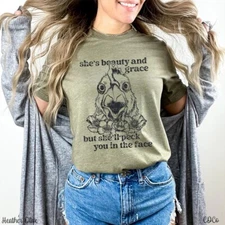 NEW FUNNY CRAZY CHICKEN BELLA + CANVAS TSHIRT - MSG W/SIZE & COLOR CHOICE