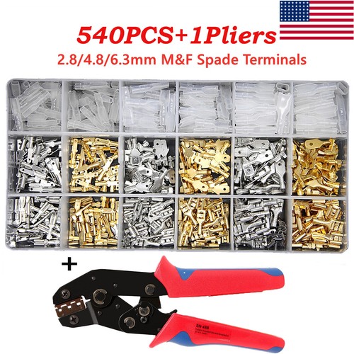 900/720Pcs Male & Female Quick Splice Spade Wire Connectors Crimp Terminals Kits - Picture 47 of 58