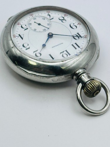 1907 WALTHAM VANGUARD - 18 SIZE, 23 JEWEL - RAILROAD GRADE POCKET WATCH RUNNING - Picture 5 of 21
