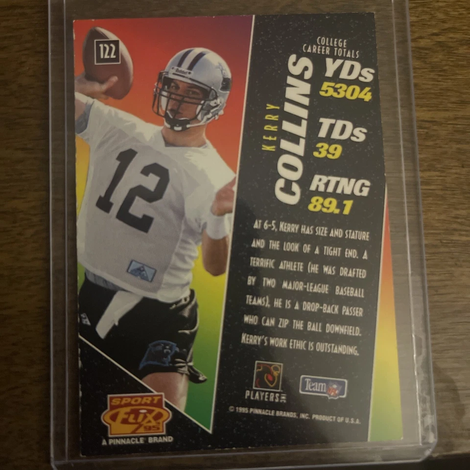 1995 Sportflix - #122 Kerry Collins (RC) - Image 3 of 3