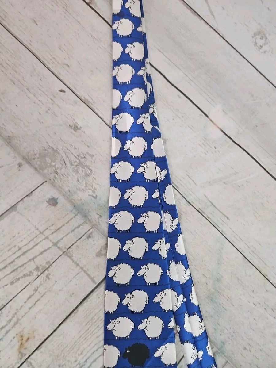 Clericci Black Sheep Men's Tie Blue With White Sheep | eBay