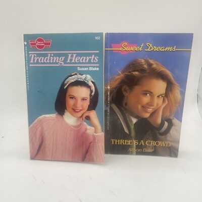Sweet Dreams x 2 Vintage Novels Trading Hearts & Three's A Crowd Free Post
