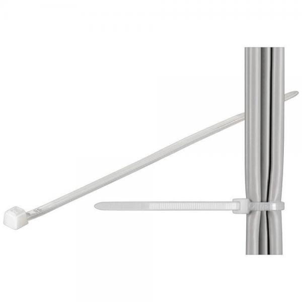 Techly Fascette Fermacavi Autobloccanti 300x4,8mm in Nylon 100pz Bianco