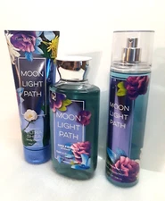 Bath Body Works Moonlight Path Ultra Shea Cream Fragrance Mist Shower Gel SET