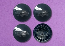 Set 4 pcs All Black Wheel Center Caps Cadillac 9597375 ATS CTS CT6 XT5 Wheel