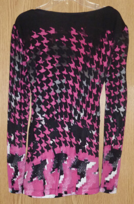 ETCETERA - PINK,GRAY,BLACK 100% SILK ERSEY-KNIT SURPLICE/WRAP TOP