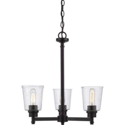 Z-Lite 364-3MB Bohin 3 Light 20'' Chandelier Ceiling Light , Matte Black