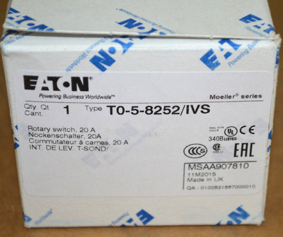 Eaton / Moeller T0-5-8252/IVS 20A Nockenschalter 907810 NEU OVP