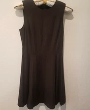 Theory Size 6 Tillora Sleeveless Fit & Flare Dress Brown Modern Suit New $325