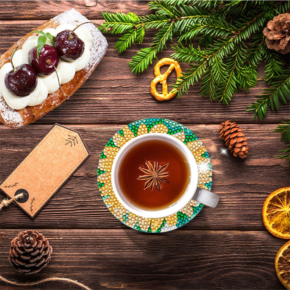 6/8pcs Diamond Art Coasters Creative DIY Spot Drill Coaster for Table