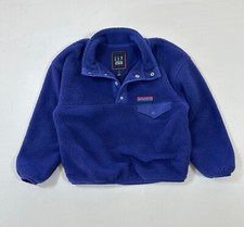 Gap Arctic Reissue Fleece Polyester Kids Sz XS 4-5 Blue Snap Button Sweater