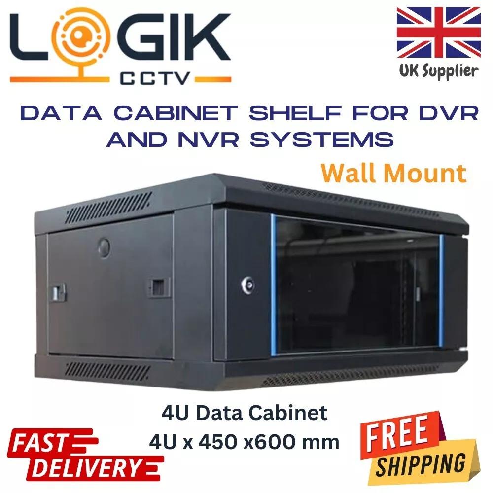 4U Data Cabinet DVR NVR Shelf Wall Rack LAN Patch Panel Switch System Server UK