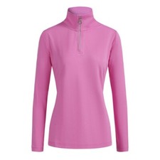 JRB 1/4 Zip Stretch Base Layer Skin Micro Fleece Plain Bright Fuchsia Pink S-XXL