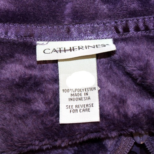 Catherines Plus Size Purple Zipped Fluffy Plush Top Jacket Cardigan 0X, 14/16 - Picture 7 of 7