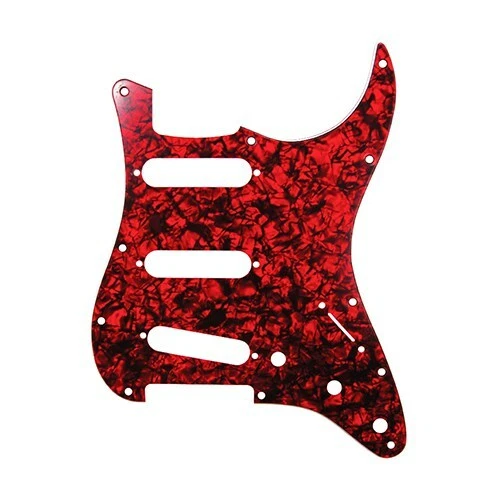 D'Andrea 4-Ply 11-Hole Stratocaster Pickguard 3-Single Coil Red Pearl