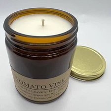 Tomato Vine Soy Wax Candle | 9 oz Amber Apothecary Jar