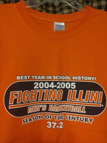 FIGHTING ILLINI 2004-2005 Season of the Century T-Shirt Sz XL Orange - Picture 6 of 9