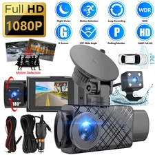 HD 1080P 3Lens Car DVR Dash Cam Camera Video Recorder G-Sensor 170° Night Vision