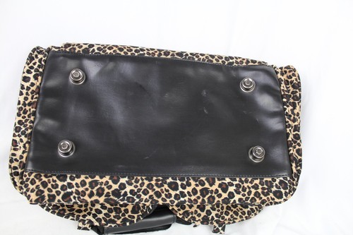 Leopard Print Travel Weekend Bag Top Zip Small Duffel Shoulder Strap - Picture 15 of 18