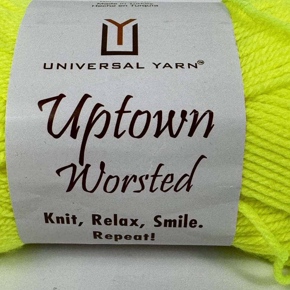 Universal Yarn Uptown Worsted Neon Yellow 337 Acrylic 180 yds Knitting Crochet - Image 3 of 4