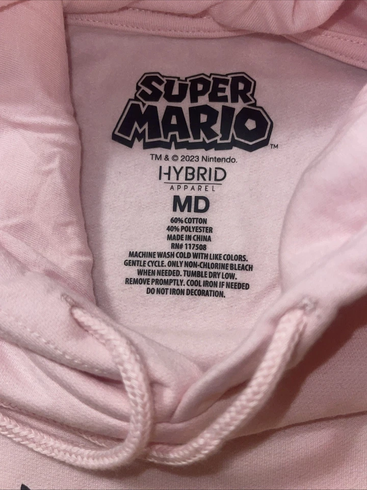 Sudadera con Capucha Super Mario Princesa Melocotón Estampado Jumbo Oficial Nintendo - Nueva Para Hombre’s Med Foto 4 de 4