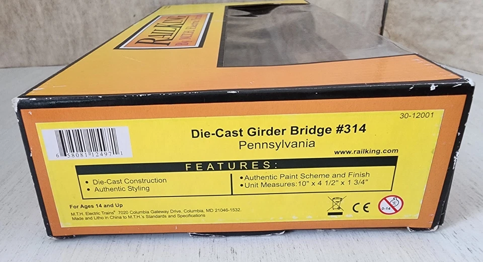 MTH Rail King 30-12001 O No 314 Girder Bridge Pennsylvania New in box - Image 4 of 4