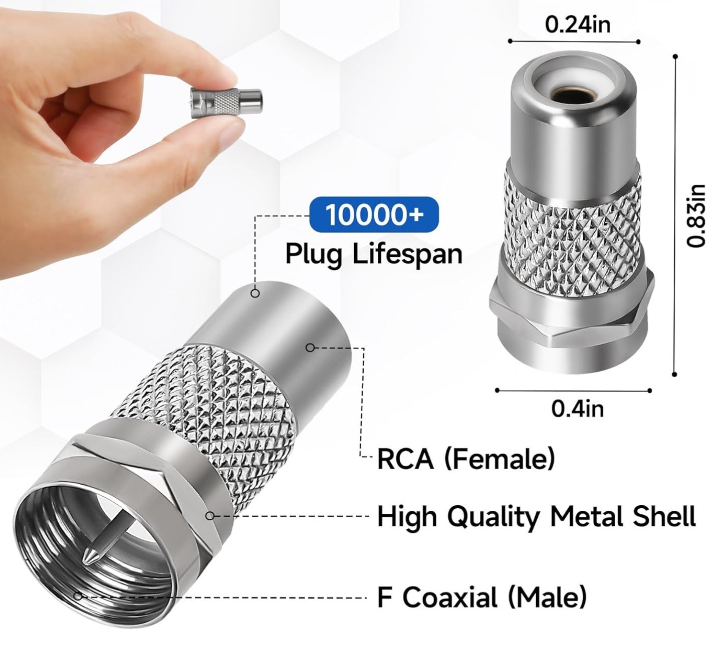 Atari  Video Game - TV Connector Adapter ⚫️🟠⚫️ RF RCA Type F Coaxial Male