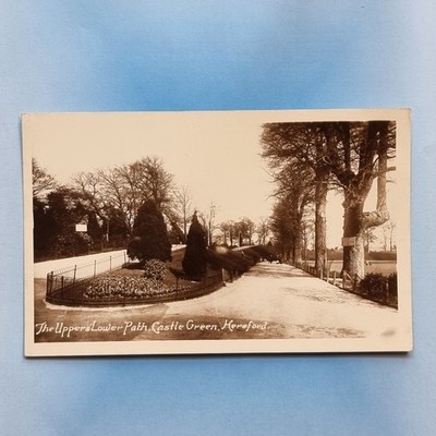 Hereford Postkarte um 1920 Echtfoto Castle Green Upper Lower Path Herefordshire
