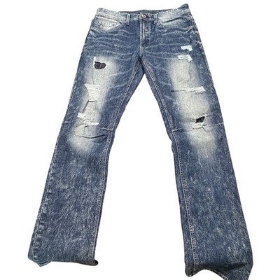 Buffalo David Bitton Evan-X Slim Stretch Acid Wash Distressed Jeans Mens 34x32