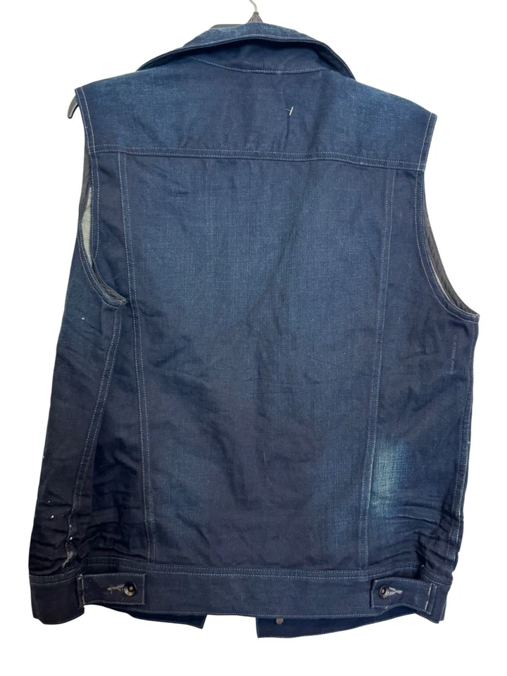 G-Star Raw Denim Vest Mens Size S Sleeveless Slim Tailor Fit Dark Blue - Image 2 of 4