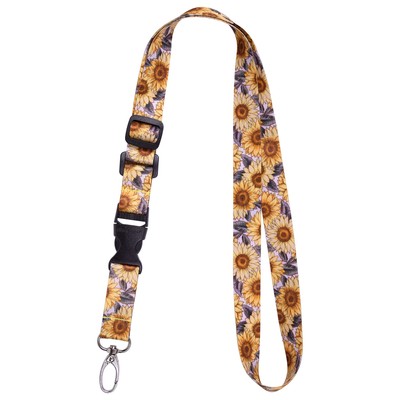 Sunflower Lanyard Adjustable Durable Polyester ID Badge Holder Neck Strap