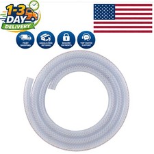 Reinforced Clear Braided PVC Tubing - 3/8" ID X 5/8" OD, 10 FT - Kink Resistant