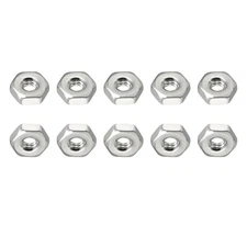 100 Pack #6-32(UNC) Hex Nuts 304 Stainless Steel Hexagonal Nuts - Silver Tone