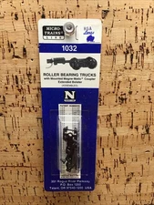 Micro-Trains Line N Scale 1032 Roller Bearing Trucks W/ Mounted Couplers New QU5