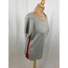 Peyton Jensen Women's Gray Short Sleeve Tee T Shirt Small Side Stripe Super Soft