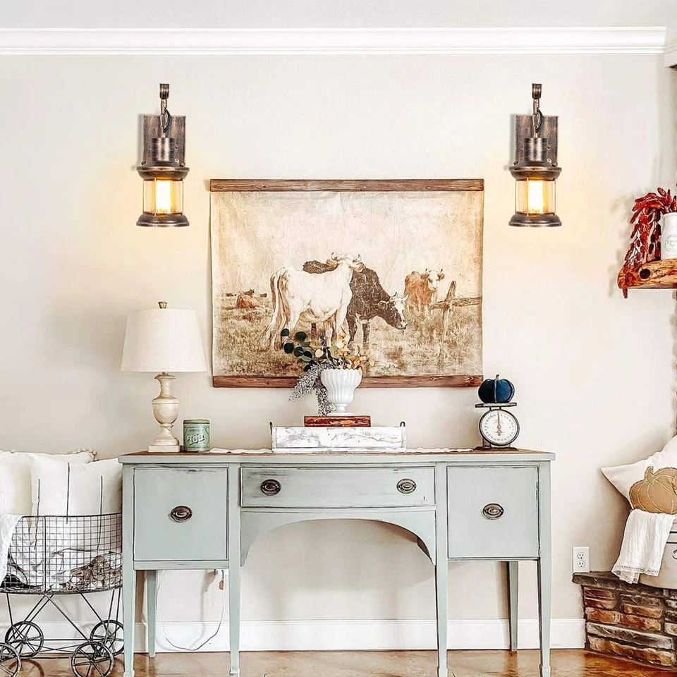 Деревенские светильники, полированная маслом бронза отделка для помещений винтажный настенный светильник для прогулок... - Изображение 2 из 4