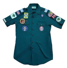 Vintage Boy Scouts of America Uniform Shirt Mens M USA Made BSA