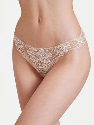 Aubade Melodie d'Ete Tanga Thong Beige Lace Made in France