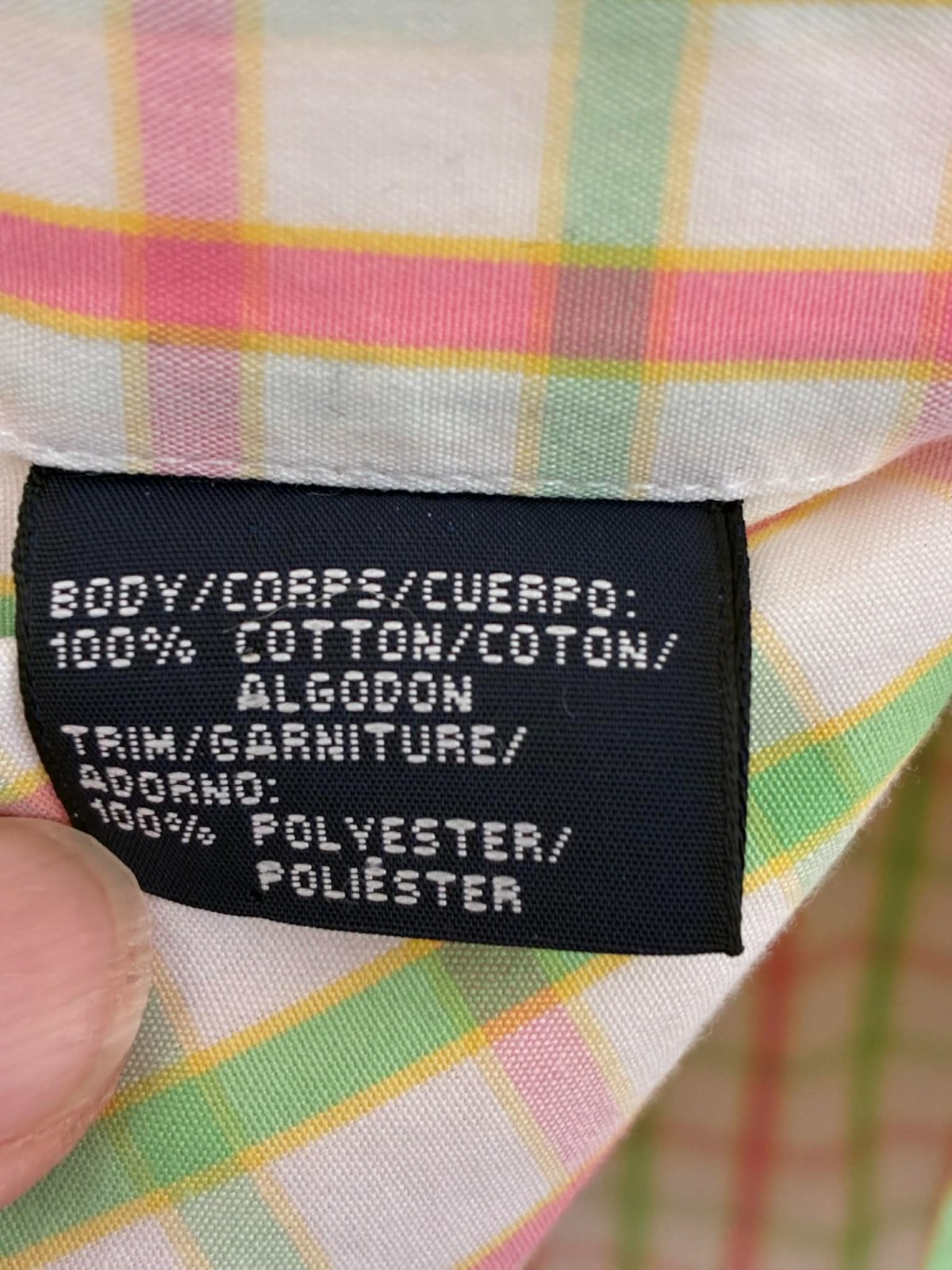 Tommy Hilfiger Men's XXL Plaid Button Down Shirt Crest Logo Cotton Green Pink thumbnail 4