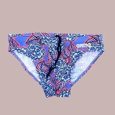 Arena men  BLUE hydrange bouquet Swim Brief bikini swimwear size 32 34 36 38