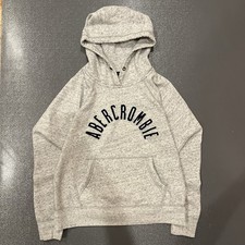 Abercrombie And Fitch Grey Logo Spell out Hoodie Women s S