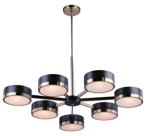 Madison 7L Chandelier Architectural Bronze and Natural Brass - Picture 1 of 2