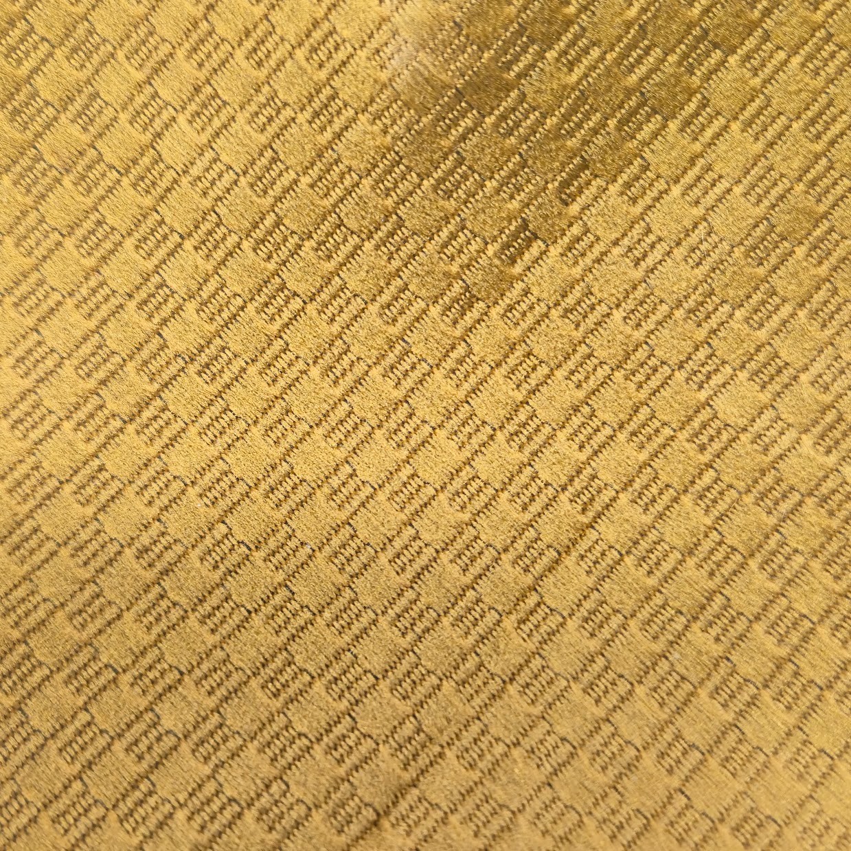 VTG Sears Men's Tie Mustard Gold Geometric Checkered 70s Retro 4" Wide Acetate image 2