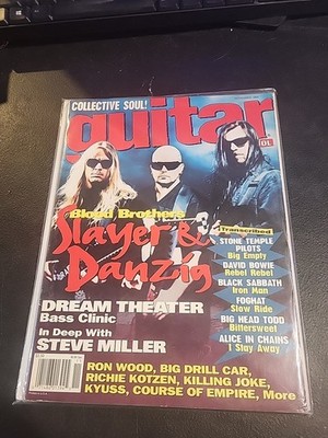 Vtg Guitar School Magazine 1994 Slayer & Danzig Dream Theater Tabs Bowie STP 90s