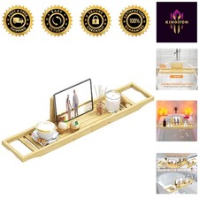 Waterproof Bamboo Bathtub Tray Caddy - Modern Slip-Resistant Design
